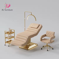 Modern Pembe 3 Motorlu Elektrikli Estetisyen Masaj Masası Salon Kozmetik Spa Güzellik Yatağı Lüks Kirpik Yatağı