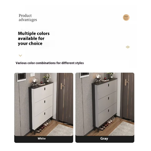 Zapatero de entrada ultrafino moderno y <span class=keywords><strong>barato</strong></span>, gran capacidad, almacenamiento tipo abatible, muebles de entrada de lujo para sala de estar y hogar - Product Image 4