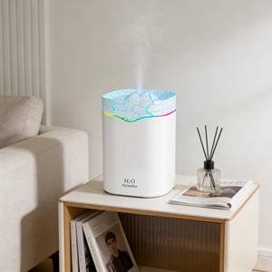 Humidificateur ultrasonique silencieux de grande capacité 2L, humidificateur de bureau à trois jets, humidificateur diffuseur avec lumières colorées - Product Image 4
