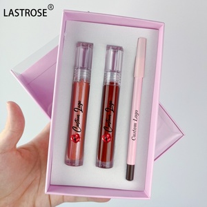 Kit de maquillage pour les lèvres 3 en 1 de luxe à marque privée, rouge à lèvres liquide mat nude, <span class=keywords><strong>crayon</strong></span> contour des lèvres brun, <span class=keywords><strong>gloss</strong></span> à lèvres transparent longue durée - Product Image 6