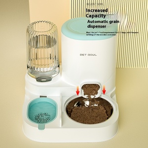 Tempat Makan dan Minum Kucing Ramah Lingkungan Terintegrasi, Dispenser Air Plastik Solid, Alat Makan Otomatis untuk Kucing dan Anjing, Air Mancur Dalam Ruangan - Product Image 5