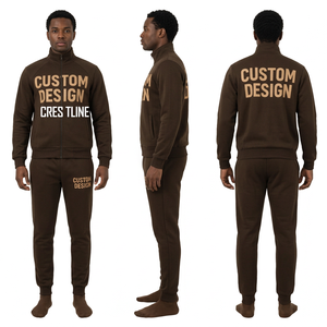 Conjunto Deportivo Personalizado para Hombre, Manga Larga, Cierre Frontal con Cremallera, Estampado por Transferencia Térmica, Bolsillos Laterales, Ropa de Otoño - Product Image 1