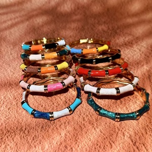 Factory Wholesale Fashionable Plant Knot Shaped Jade Electroplated Christian Bangle Hand Jewelry Drip Oil Color Matching - Product Image 2