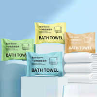 Custom Bath Towel Disposable 70x140 Thickened Compressed Cotton Nonwoven for Home Travel Spa Use Individually Packaged