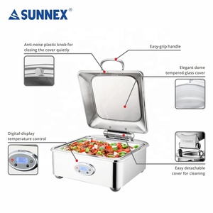 Sunnex Venice-Plato de frotamiento eléctrico de tamaño 2/3, 230V, pantalla digital, temperatura, acero inoxidable, 304 5,5 l, calentador de alimentos - Product Image 2