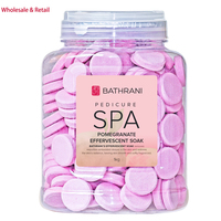 BATHRANI Comprimés Effervescents Rose pour Bain de Pieds aux Herbes, Soin Pédicure, Certifié GMP, 1KG, Parfum Intense, Spa, Vente en Gros, Beauté