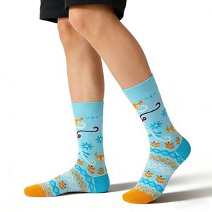 Calcetines Unisex de Algodón Peinado 200N con Diseño Jacquard de Cultura Folclórica Española, Estampado de Toros, <span class=keywords><strong>Flamenco</strong></span>, Floral, Guitarra y Pavo - Product Image 6