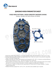 Cadena para Arrastrador Forestal de 1 Fila con Patrón de Anillos Fijos, Configuración de Anillos Simples, Dobles o Triples, con Dientes Grandes y Agresivos para Uso Forestal - Product Image 6