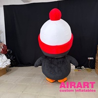 Costume de pingouin gonflable de dessin animé, en tissus optionnels, adorable et amusant, grand pingouin en peluche gonflable, ballon gonflable pop-up.