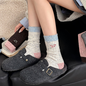 Осенне-зимние новинки: женские носки с заостренным носком из утолщенной шерстяной пряжи, влагоотводящие, повседневные, толстые женские носки-гольфы - Product Image 4