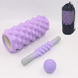 Both <b>Massage</b> Roller <b>Set</b> EVA Foam Roller With Stick And Ball Mesh Bag For Yoga Pilates Fascia Relief Unisex Universal - Product Image 3