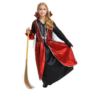 Nueva llegada niñas Cosplay Halloween Spider Girl vestido con collar brujas vampiro Queens fiesta disfraz para niños - Product Image 2