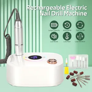 45000RPM Nail <b>Drill</b> Manicure Machine Rechargeable Electric Nail Sander With Pause Mode Nails Lathe Gel Cutting Remove Tool - Product Image 2