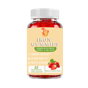 Gummies végétaliennes au fer avec complexe B, vitamines C et A : favorisent la santé des articulations, améliorent la circulation sanguine, renforcent le système immunitaire, et stimulent la vitalité. - Product Image 1