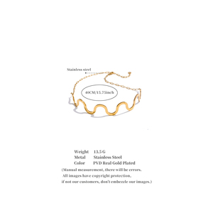 Jinyue 4831 nuovo arrivo collana a catena a onde d'oro impermeabile 316L in acciaio inox in metallo girocollo collana per le donne gioielli - Product Image 6