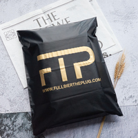 Enveloppe en polyéthylène rose dorée avec logo personnalisé biodégradable, sac d'expédition en plastique pour vêtements