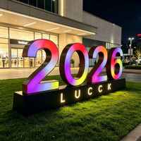 Letras Gigantes RGB Programables para Exteriores, Letras RGB 3D Luminosas de Pie, Letreros Publicitarios para Paisajes