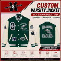 Chaqueta Universitaria Personalizada de Primera Calidad al por Mayor, Estilo Retro, Ropa Urbana, Parches de Lana Chenille, OEM, Marca Privada, Ropa a Medida