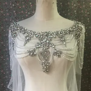 Winter dekorative Lacer Kristall perlen Bolero für die Hochzeit