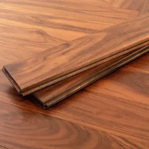 प्राकृतिक तंबाकू रोड बबूल दृढ़ लकड़ी का फर्श - 3.75" x 3/4"