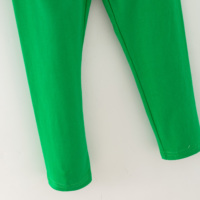 En stock – Ensemble décontracté doux pour bébés filles, motif trèfle de la Saint-Patrick, peplum vert uni, pantalon en polyester et élasthanne pour l'hiver