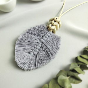 Süet uzun püskül kabuk el yapımı makrome takı bayanlar kız özel yapraklar yaprak kolye kolye parti takı bayan hediyeler için - Product Image 5