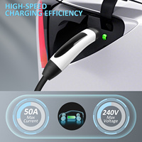 Câble d'extension pour chargeur Tesla Rallonge de 16 pieds Compatible avec le connecteur mural Tesla Connecteur de destination pour chargeur mobile