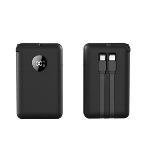 PD20W Schnellladung 10000mAh Ultraflache Typ-C 2-in-1 Powerbank LED-Anzeige Tragbarer Li-Polymer-Akku AC-Stecker Logo Anpassbar - Product Image 1