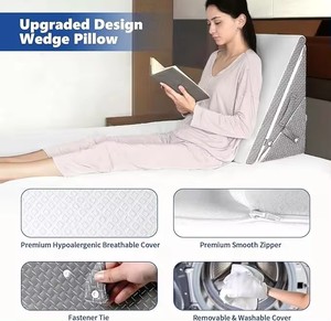 Almohada de <span class=keywords><strong>cuña</strong></span> de cama triangular de espuma viscoelástica ajustable <span class=keywords><strong>para</strong></span> dormir después de la cirugía y espalda-piernas-soporte de rodilla antireflujo ácido - Product Image 4