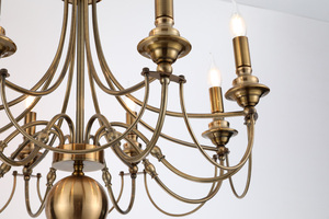 Chất lượng cao truyền thống sắt cổ điển treo nến Đèn chùm dẫn ánh sáng mặt dây đèn 8 + 4 bóng đèn - Product Image 4