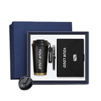 Coffret Cadeau d'Affaires Personnalisé 4-en-1 : Tasse à Café en Céramique, Carnet A5, Stylo, Clé USB – Boîte Promotionnelle d'Entreprise à Double Paroi