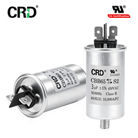 Condensateur à film mince CRD CBB65 3UF 450V, certifié classe B, boîtier en aluminium à vis inférieure pour applications moteur