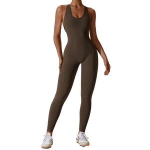 Combinaisons de yoga pour femmes, échantillons gratuits personnalisés, sans couture, une pièce, contrôle du ventre, combinaison de sport décontractée, combinaisons sans couture - Product Image 1