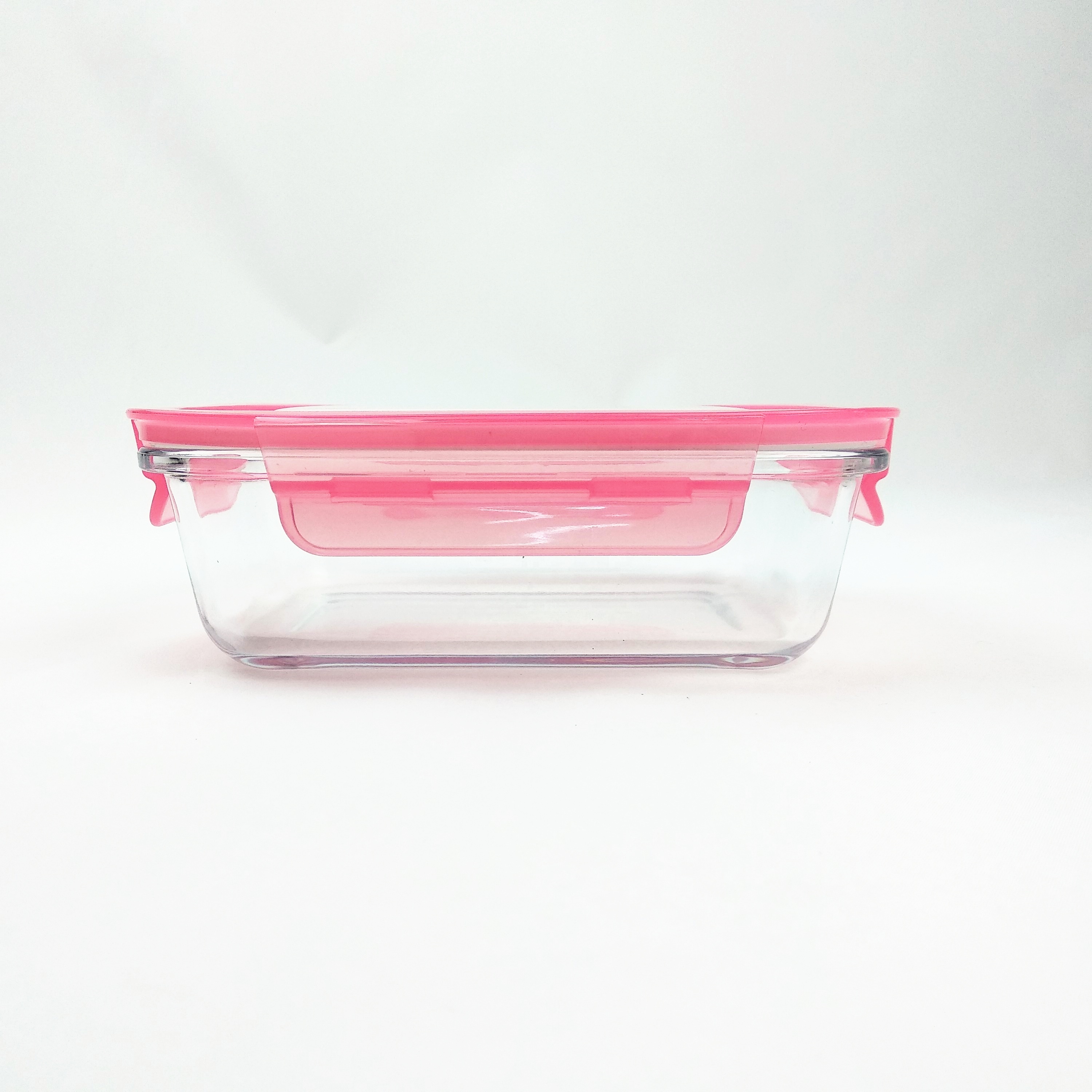 Écologique anti-Fuite Micro-ondable Rect Verre Alimentaire Gardien Boîte de Conteneur de Stockage Avec Pp Couvercle De Couleur