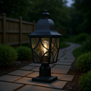 Lampe de jardin extérieure en aluminium et verre IP44, lumière de chemin, 2700K blanc chaud, AC 110V, montage semi-encastré - Product Image 2