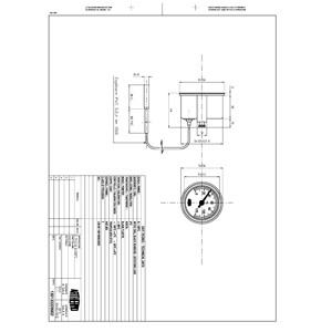 Thermomètre C71 diamètre 52 mm avec corps en acier zingué et cadre en acier, capillaire mm 1500 2,4 mm revêtu de PVC, température - Product Image 2
