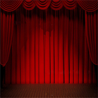 Rideaux de théâtre de scène en velours rouge prêts à l'emploi Types électriques manuels.
