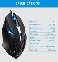 Mouse Gaming PC Optik USB Kualitas Tinggi Harga Terjangkau Sampel Gratis Garansi 1 Tahun 4 Tombol OEM ODM RGB Backlit 800 DPI