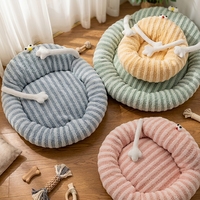 Offre Spéciale gros doux respirant animaux de compagnie chenil apaisant luxe nid chat chien maison lit pour animaux de compagnie canapés avec tapis lit pour animaux de compagnie lit pour chien