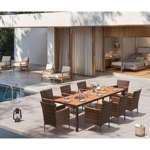 Hot-bán sang trọng ngoài trời dài bàn mây Bàn và ghế được thuận tiện cho các cuộc tụ họp và diningapplicable để biệt thự - Product Image 2