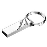 Clé Usb étanche en métal argenté, support à mémoire de 32GB, 16GB, 8GB, 4GB, avec porte-clés, disque U, sac de stockage, OEM