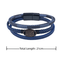 NFC Coquille De Noix De Coco Classique Bracelet En Cuir Boucle Magnétique 13.56MHZ RFID Smart Bracelet Contrôle D'accès OEM NFC Cadeaux D'affaires