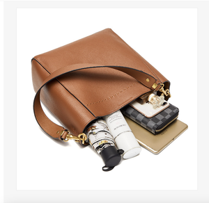 Sac à bandoulière en cuir de vache véritable Andong pour femmes et filles, sac seau de grande capacité, sac fourre-tout pour les déplacements en extérieur - Product Image 5