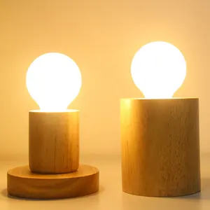 E27/E26 Retro Decoration Wood Light Holder Socket Lamp solid wood Table lamp base
