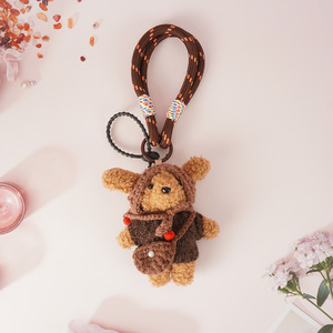 Mignon pendentif en peluche en forme d'ours brun café Mogo, sac à main, porte-clés, cadeau pour fille, vente en gros - Product Image 6