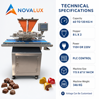 Nouvelle machine de dépose de chocolat PLC Servo 60-120KG, alimentée par prise, garantie 1 an, pour pralines, bonbons, barres et chocolats fourrés