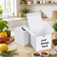 Boîtes cadeaux biodégradables personnalisées en kraft blanc 4x4x4 avec couvercles pour sushi fête faveurs demoiselles d'honneur cupcakes mariage noël