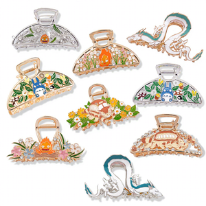 Pinces à cheveux d'anime japonais Hayao Miyazaki, accessoires pour cheveux Spirited Away, Totoro, le château mobile de Hauru, pinces à cheveux requin - Product Image 2