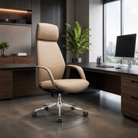 Chaise de bureau pivotante en cuir à dossier haut, moderne, luxueuse, ergonomique, pour cadres, personnalisation OEM ODM, vente en gros, usine