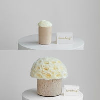 Lovebay – Fleurs éternelles de pivoine préservée haut de gamme dans un vase, fleurs de pivoine naturelles préservées dans une pierre naturelle
